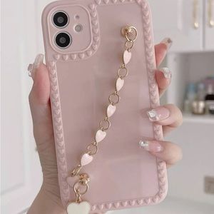 iPhone Case with Heart Decor Strap